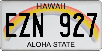 HI license plate EZN927