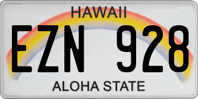 HI license plate EZN928