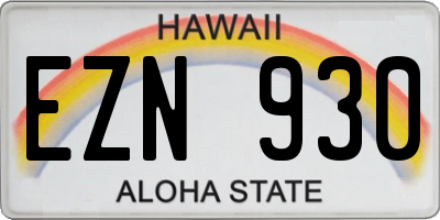 HI license plate EZN930