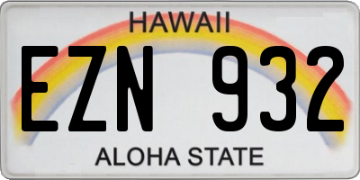 HI license plate EZN932