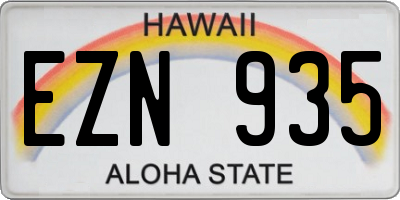 HI license plate EZN935
