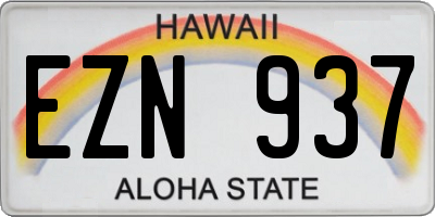 HI license plate EZN937