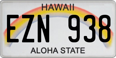 HI license plate EZN938