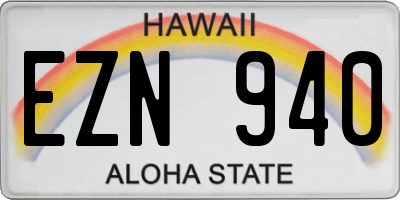 HI license plate EZN940