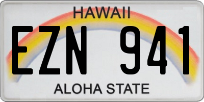 HI license plate EZN941