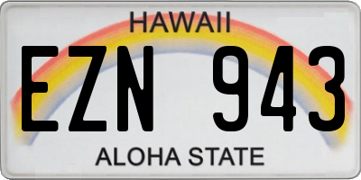 HI license plate EZN943