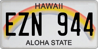 HI license plate EZN944