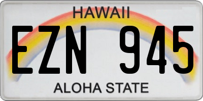 HI license plate EZN945