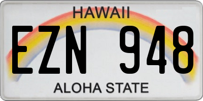 HI license plate EZN948