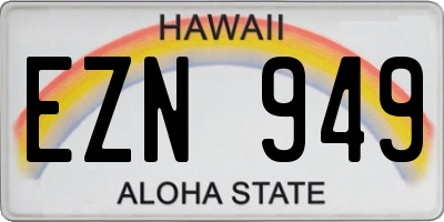 HI license plate EZN949