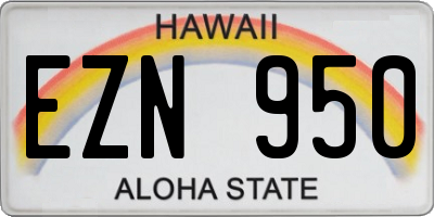 HI license plate EZN950