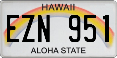 HI license plate EZN951