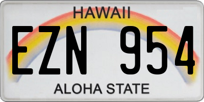 HI license plate EZN954