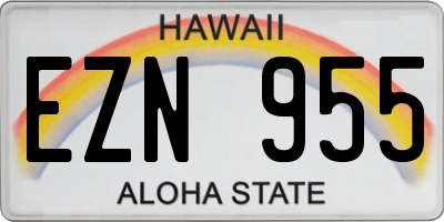 HI license plate EZN955
