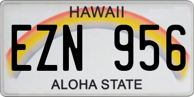 HI license plate EZN956