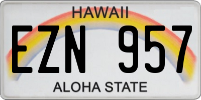 HI license plate EZN957