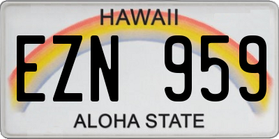 HI license plate EZN959