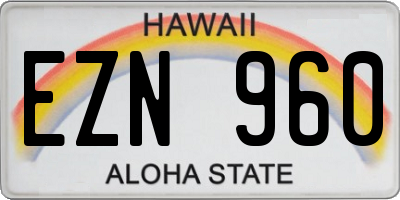 HI license plate EZN960