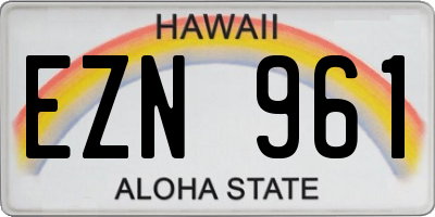 HI license plate EZN961