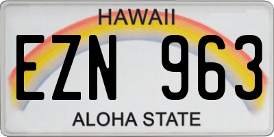HI license plate EZN963