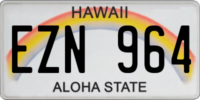 HI license plate EZN964