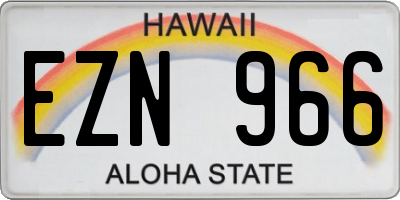 HI license plate EZN966