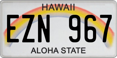 HI license plate EZN967