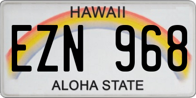 HI license plate EZN968