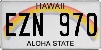 HI license plate EZN970