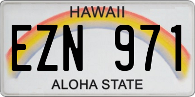 HI license plate EZN971