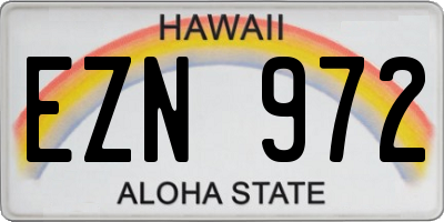 HI license plate EZN972