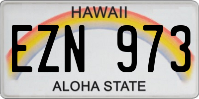 HI license plate EZN973