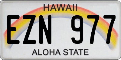 HI license plate EZN977