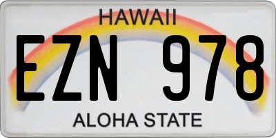 HI license plate EZN978