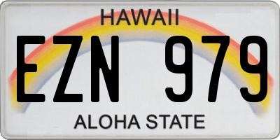 HI license plate EZN979