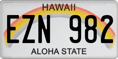 HI license plate EZN982