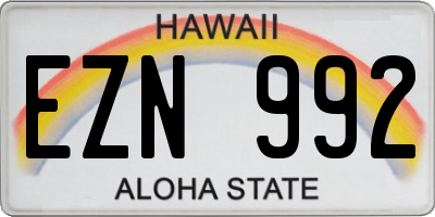 HI license plate EZN992