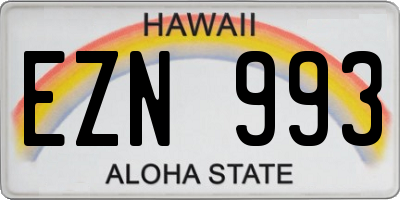 HI license plate EZN993