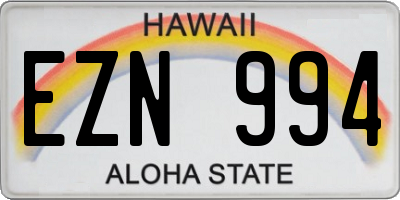 HI license plate EZN994