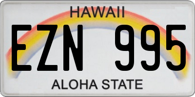 HI license plate EZN995