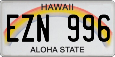 HI license plate EZN996