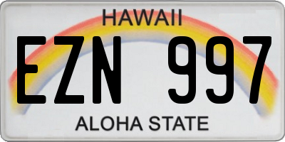 HI license plate EZN997
