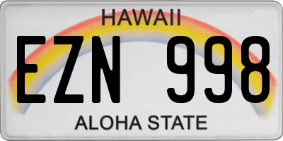 HI license plate EZN998