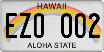 HI license plate EZO002