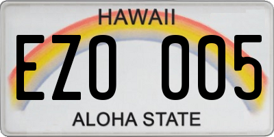 HI license plate EZO005