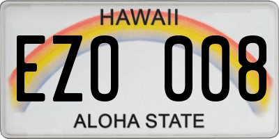 HI license plate EZO008