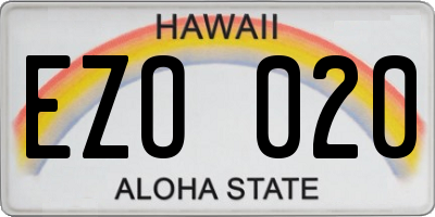 HI license plate EZO020