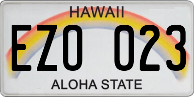 HI license plate EZO023