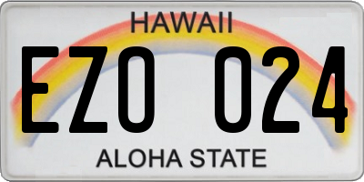 HI license plate EZO024
