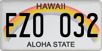 HI license plate EZO032